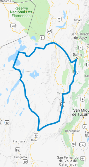 mapa de la puna